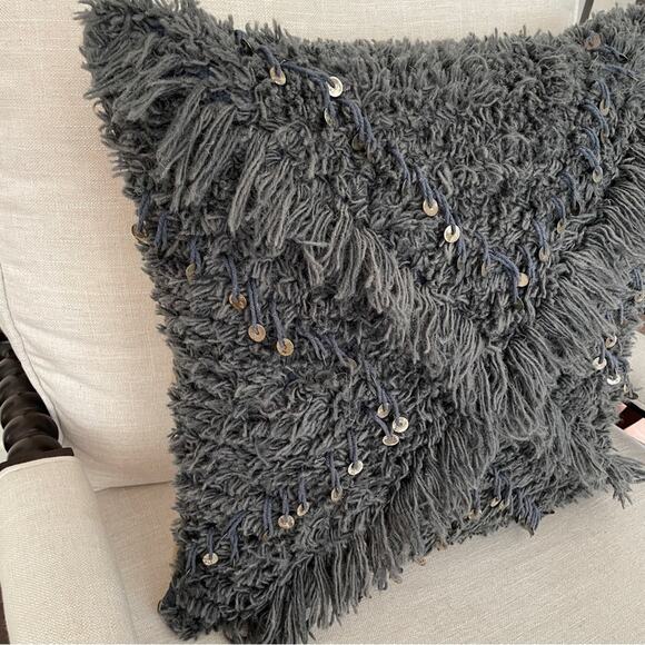 Pottery Barn Moroccan Wedding Blanket Pillow with Down Insert 20 x 20” Bohemian - Picture 4 of 11